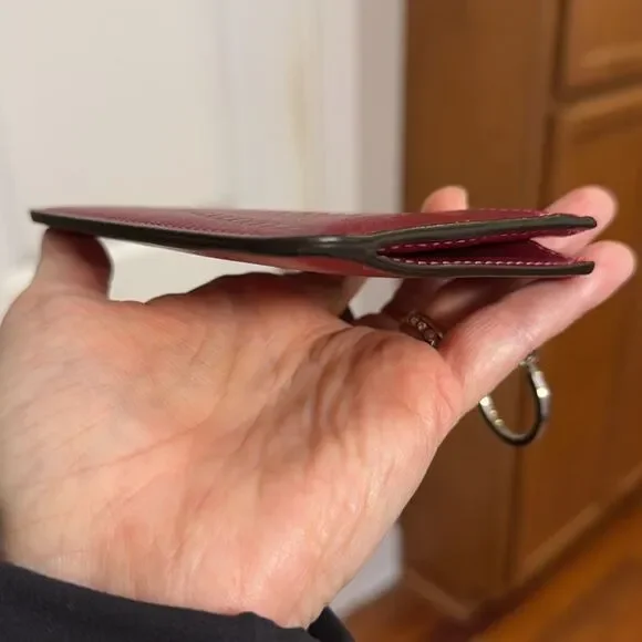 COACH LEATHER CARD CASE WALLET PINK FUCHSIA METALLIC 2009 TASSEL SLG VHTF VGUC - Picture 6 of 10